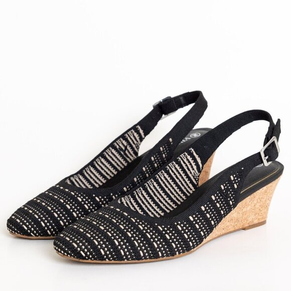 Almond-Toe Tamia Slingback Wedge Pro Black Crochet - Picture 5 of 16